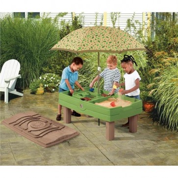 Kids Outdoor Garden Sand Pit Childrens Water Table Toy Activity Movable Umbrella