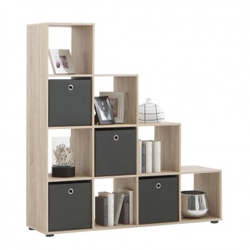 FMD MEGA BOOKCASE 138.5x143.5x33cm Cube Display Cabinet, Wood Shelving Unit Oak