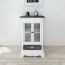 vidaXL ANTIQUE WOOD CABINET 81x45.5x30cm 2-Doors 1-Drawer, Storage Stand WHITE