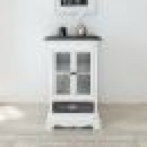 vidaXL ANTIQUE WOOD CABINET 81x45.5x30cm 2-Doors 1-Drawer, Storage Stand WHITE
